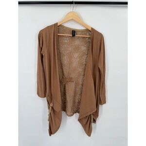 Sacred Threads Lace Back Cardigan Womens Size S Boho Hippie Festival Romantic
